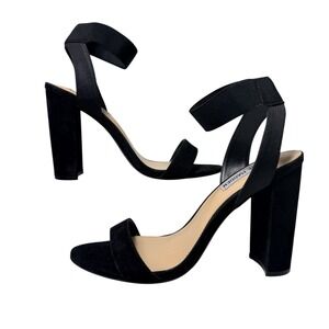 Steve Madden Women's Black Celebrate Heeled Sandals Block 4 Inch Heel Size 8.5M